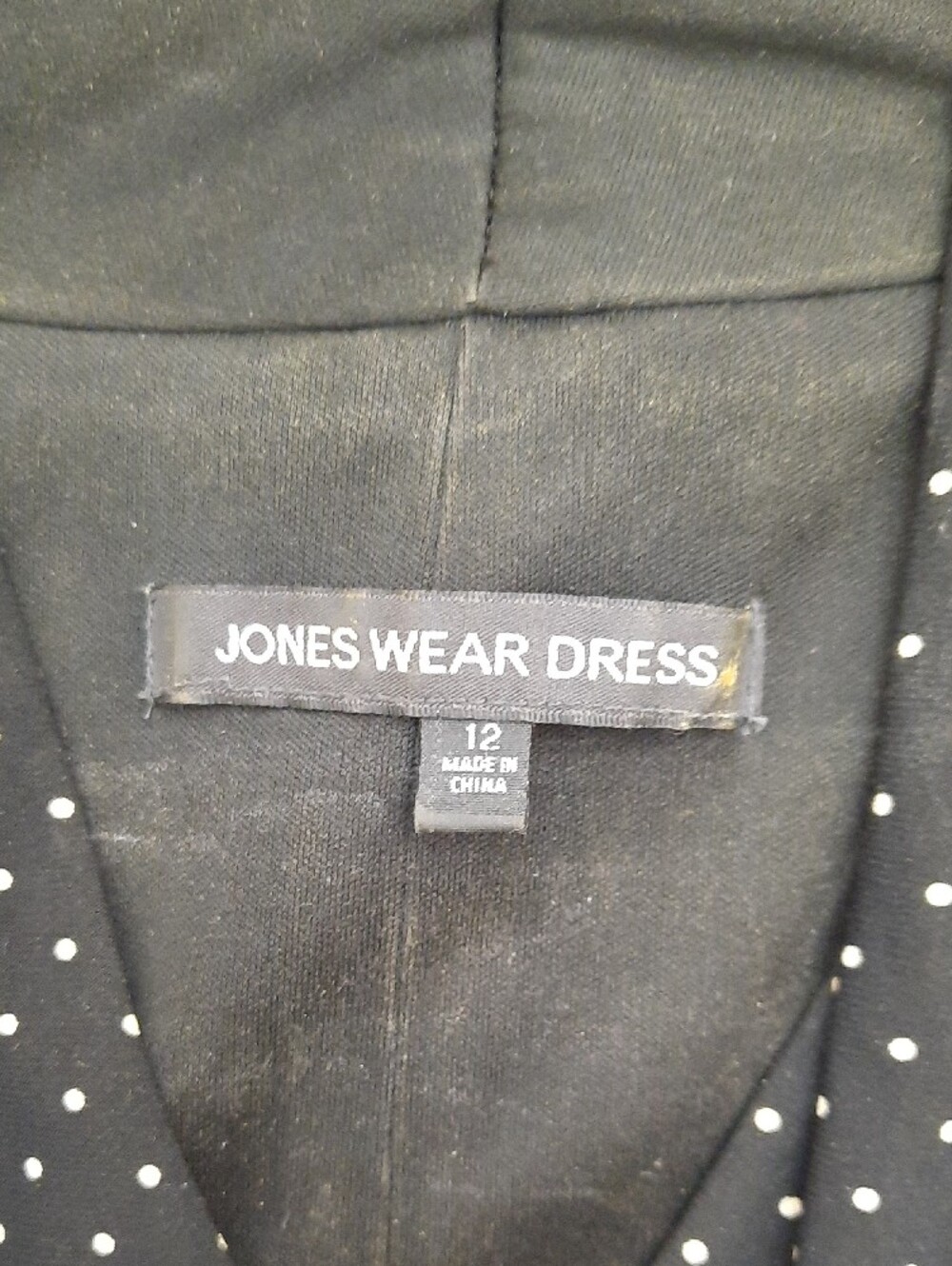 Jones New York Black Dress with White Polka Dots - Size 12 - Picture 2 of 10
